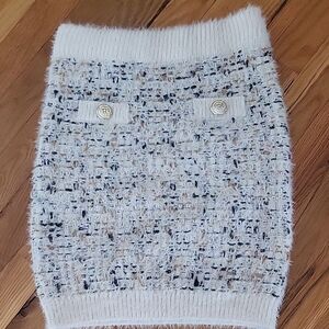 Freshman Cream and Black Knit Pencil Skirt